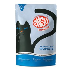 Enso / Влажный корм Энсо Паучи для взрослых стерилизованных кошек Форель Кусочки в соусе (цена за упаковку)