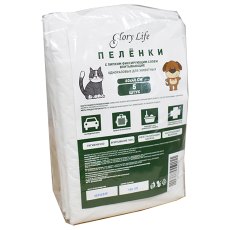 Glory Life / Пеленки Глори Лайф для животных с Липким фиксирующим слоем Одноразовые Белые Glory Life / Пеленки Глори Лайф для животных с Липким фиксирующим слоем Одноразовые Белые