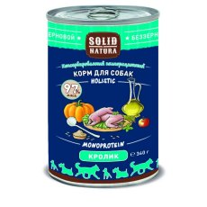 Solid Natura Holistic Monoprotein / Консервы Солид Натура Беззерновые для собак Кролик (цена за упаковку)