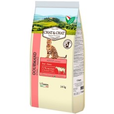 Chat&Chat Adult Gourmand Beef / Сухой корм Чат и Чат для взрослых кошек с Говядиной