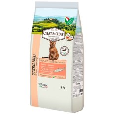 Chat&Chat Adult Sterilized Salmon / Сухой корм Чат и Чат для Стерилизованных кошек со вкусом Лосося