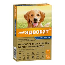 Elanco Адвокат 400 / Капли на холку от Чесоточных Клещей, Блох и Гельминтов для собак весом 25-40 кг Elanco Адвокат 400 / Капли на холку от Чесоточных Клещей, Блох и Гельминтов для собак весом 25-40 кг