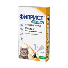 Krka Фиприст Комбо Капли на холку для кошек от Иксодовых клещей, блох, вшей и власоедов