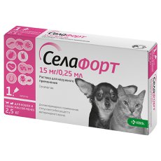Krka Селафорт Капли на холку для собак и кошек весом менее 2,5 кг от Внешних и внутренних паразитов