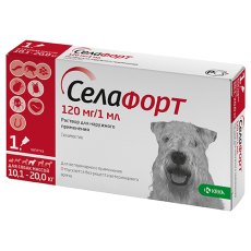 Krka Селафорт Капли на холку для собак весом от 10,1 до 20кг от Внешних и внутренних паразитов