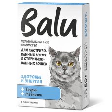 Balu / Лакомство мультивитаминное Балу для кастрированных котов и стерилизованных кошек Здоровье и энергия таурин и метионин