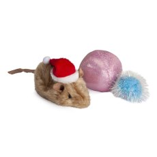 Camon / Игрушка Камон для кошек Новогодняя Мышь с колпаком и мячом Camon / Игрушка Камон для кошек Новогодняя Мышь с колпаком и мячом