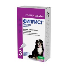 Krka Фиприст спот он Капли на холку для собак весом более 40 кг от Иксодовых клещей, блох, вшей и власоедов