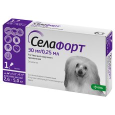 Krka Селафорт Капли на холку для собак весом от 2,6 до 5 кг от Внешних и внутренних паразитов