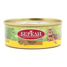 Berkley №10 / Влажный корм Консервы Беркли для кошек Треска (цена за упаковку, Россия)