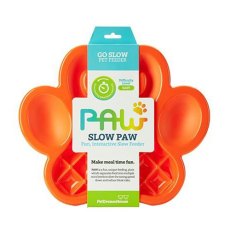 PetDreamHouse Paw Slow Feeder Orange Easy / Миска ПетДримХаус Лапа для собак и кошек для медленного кормления 450г