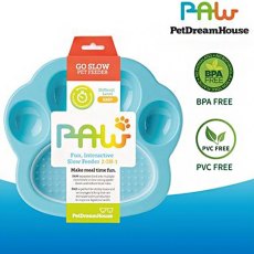 PetDreamHouse Paw 2-in-1 Mini Slow Feeder & Lick Pad Blue Easy / Миска ПетДримХаус Лапа Мини 2в1 для собак и кошек для медленного кормления 200г