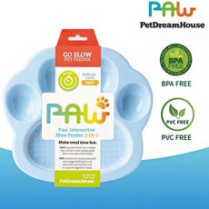 PetDreamHouse Paw 2-in-1 Mini Slow Feeder & Lick Pad Baby Blue Easy / Миска ПетДримХаус Лапа Мини 2в1 для собак и кошек для медленного кормления 200г