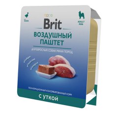 Brit Adult Mini Воздушный паштет / Влажный корм (Ламистеры) Брит для взрослых собак Мини пород с Уткой (цена за упаковку)