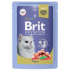 Brit Premium Jelly Trout / Паучи Брит Премиум для кошек Форель в желе (цена за упаковку)