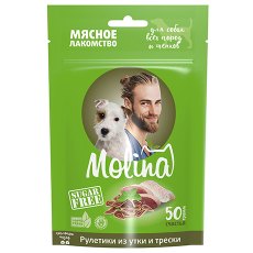 Molina / Мясное лакомство Молина для Щенков и собак всех пород Рулетики из Утки и Трески