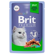 Brit Premium Jelly Chicken / Паучи Брит Премиум для кошек Цыпленок в желе (цена за упаковку)