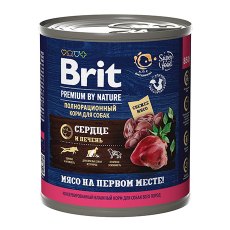 Brit Premium by Nature / Консервы Брит для собак всех пород Сердце и печень (цена за упаковку) Новинка