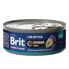 Brit Kitten Premium by Nature / Консервы Брит для Котят Филе кролика (цена за упаковку)