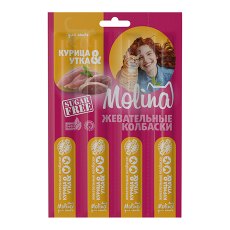 Molina / Лакомство Молина для кошек Жевательные колбаски Курица Утка