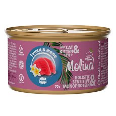 Molina Cat Kitten / Консервы Молина для Котят от 1 месяца и кошек Тунец в желе (цена за упаковку)
