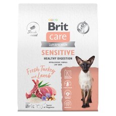 Brit Care Sensitive Healthy Digestion Turkey Lamb / Сухой корм Брит для взрослых кошек с Чувствительным пищеварением Индейка Ягненок