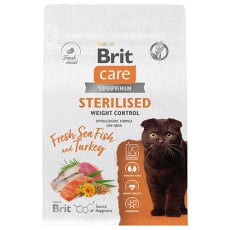 Brit Care Sterilised Weight Control Sea Fish Turkey / Сухой корм Брит для взрослых Стерилизованных кошек Морская рыба Индейка Brit Care Sterilised Weight Control Sea Fish Turkey / Сухой корм Брит для взрослых Стерилизованных кошек Морская рыба Индейка