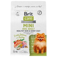 Brit Care Mini Adult Healthy Skin & Shiny Coat / Сухой корм Брит для взрослых собак Мелких пород для Здоровой Кожи и Шерсти Лосось индейка