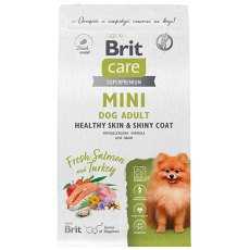 Brit Care Mini Adult Healthy Skin & Shiny Coat / Сухой корм Брит для взрослых собак Мелких пород для Здоровой Кожи и Шерсти Лосось индейка