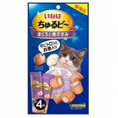 Inaba / Лакомство Инаба для кошек Запеченные трубочки с начинкой из филе Курицы и желтоперого Тунца