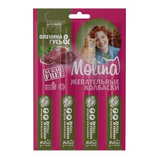 Molina / Лакомство Молина для кошек Жевательные колбаски Оленина Гусь