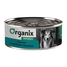Organix / Консервы Органикс для собак Кролик с зеленым горошком (цена за упаковку)