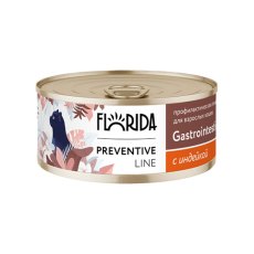 Florida Preventive Line Gastrointestinal / Влажный корм Консервы Флорида для кошек при Расстройствах Пищеварения с Индейкой (цена за упаковку)