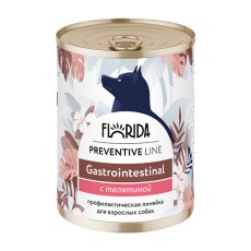 Florida Preventive Line Gastrointestinal / Влажный корм Консервы Флорида для собак при Расстройствах Пищеварения с Телятиной (цена за упаковку)