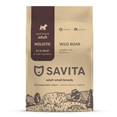 Savita Adult Small Breeds Wild Boar / Сухой Беззерновой корм Савита для взрослых собак Мелких пород с мясом Кабана