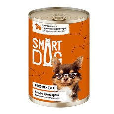 Smart Dog / Консервы Смарт Дог для взрослых собак и щенков Кусочки Индейки с перепелкой в нежном соусе (цена за упаковку)