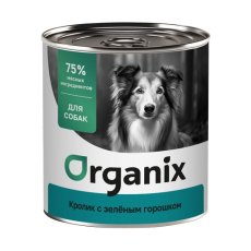 Organix / Консервы Органикс для собак Кролик с зеленым горошком (цена за упаковку)