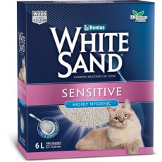 White Sand Sensitive / Комкующийся наполнитель Вайт Сенд для чувствительных кошек Без запаха