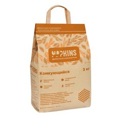 NAPKINS / Древесный Комкующийся Наполнитель Напкинс для кошачьего туалета
