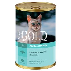 NERO GOLD Adult Mixed Fish / Консервы Неро Голд для кошек Рыбный коктейль (цена за упаковку)