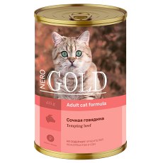 NERO GOLD Adult Tempting Beef / Консервы Hеро Голд для кошек сочная Говядина (цена за упаковку)