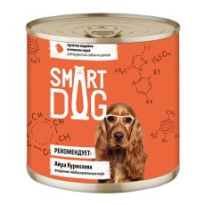 Smart Dog / Консервы Смарт Дог для взрослых собак и щенков Кусочки Индейки в нежном соусе (цена за упаковку)