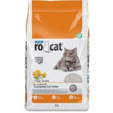 Ro Cat Orange Scented / Комкующийся наполнитель Ро Кэт без пыли с ароматом Апельсина