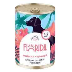 Florida / Влажный корм Консервы Флорида для собак всех пород Ягненок с черникой (цена за упаковку)