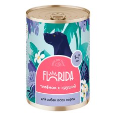 Florida / Влажный корм Консервы Флорида для собак всех пород Телёнок с грушей (цена за упаковку)