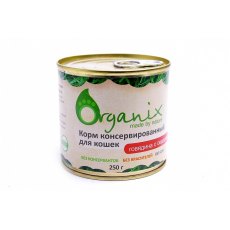 Organix Консервы для кошек Говядина с сердцем (цена за упаковку)