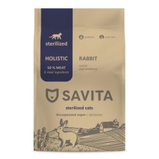 Savita Sterilized Cats Rabbit / Сухой Беззерновой корм Савита для Стерилизованных кошек с Кроликом