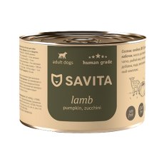 Savita / Влажный корм Консервы Савита для собак Ягненок с тыквой и кабачками (цена за упаковку)