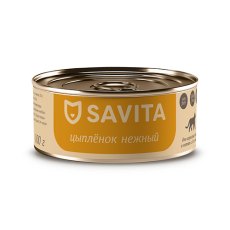 Savita / Влажный корм Консервы Савита для кошек всех возрастов Цыпленок нежный (цена за упаковку)