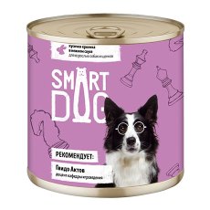Smart Dog / Консервы Смарт Дог для взрослых собак и щенков Кусочки Кролика в нежном соусе (цена за упаковку)